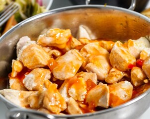 chicken in a pan