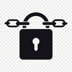 chain lock vector flat icon
