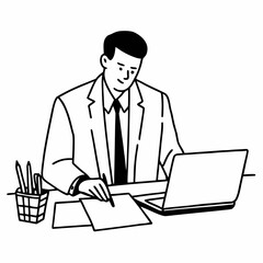 Mid adult businessman at work