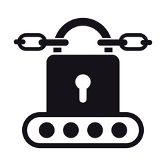 chain lock vector flat icon