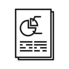 Financial Report Icon with Pie Chart and Document Outline