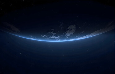 Earth Night View in the Universe