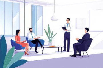 Fototapeta premium Patient consultation with doctor in modern office healthcare meeting professional environment informative discussion