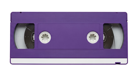 Isolated Purple VHS Cassette