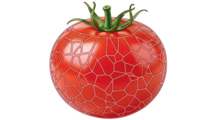 Isolated Red Tomato with Geometric Pattern
