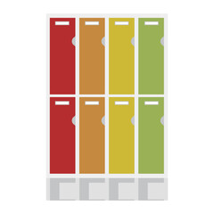 Flat Lockers Kindergarten Isolated On Transparent Background .