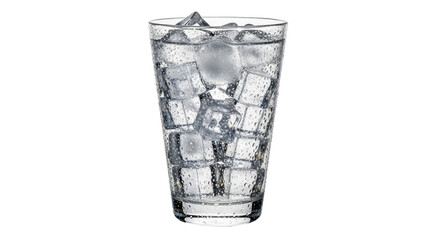 Isolated Glass of Water with Ice Cubes