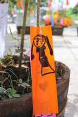Tanabata festival (Star Festival) in Japan. Colorful paper tags called tanzaku with written wishes...