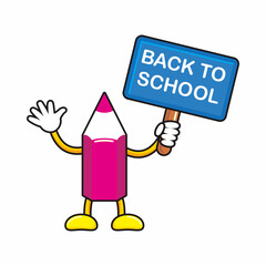 Back to school pencil character