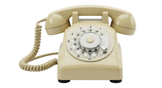 Isolated Vintage Rotary Telephone