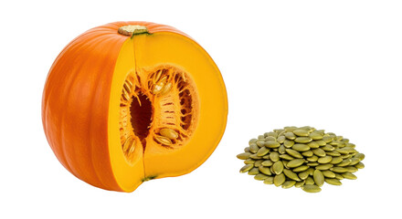 Isolated Pumpkin and Seeds