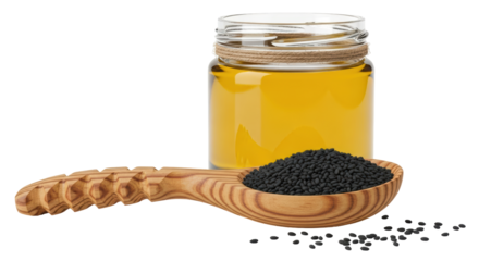 Isolated Black Cumin Oil with Seeds