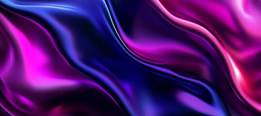 Obraz premium Iridescent Waves of Color A Mesmerizing Dance of Blue and Purple in Abstract Flowing Textures