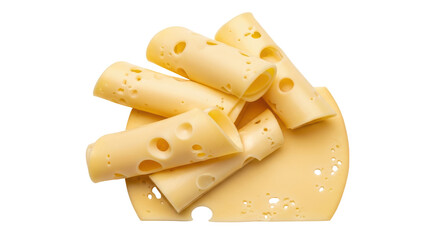Isolated Sliced Swiss Cheese