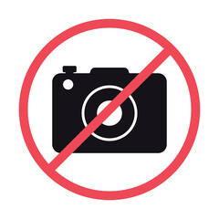 No photography camera flat vector icon