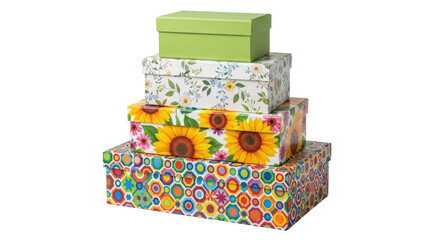 Isolated Stack of Gift Boxes