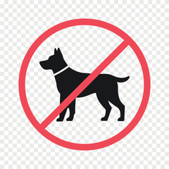 no pet, no dog vector sign