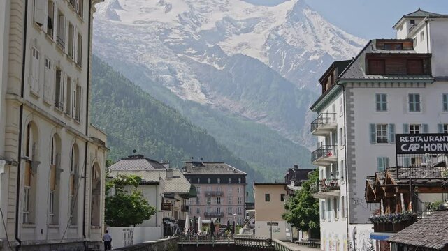 Mountain Mont Blanc View From Chamonix Town