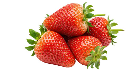Isolated Pile of Fresh Red Strawberries