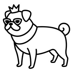 vector illustration of cartoon pug dog