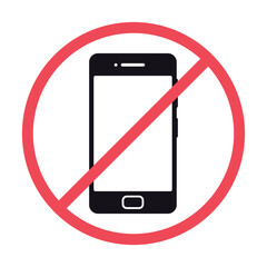 No cell phones flat vector icon