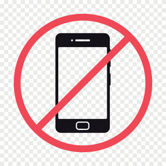 No cell phones flat vector icon