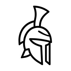 Simple black Spartan Helmet Icon 
