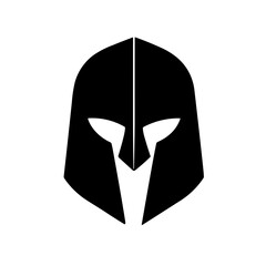 Simple black Spartan Helmet Icon 