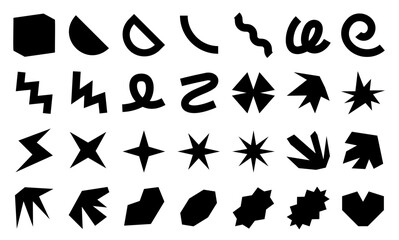 Abstract shape icon set. Solid style