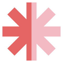 Obraz premium Abstract shape flat color. Asterisk