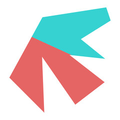 Abstract shape flat color. Angularity