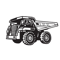 silhouette photo of dump truck with white background