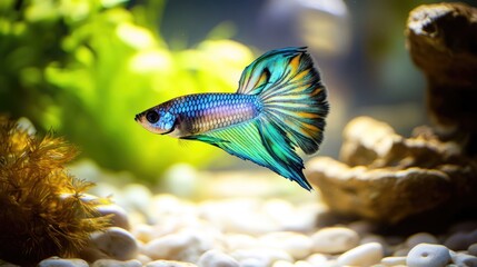 Colorful fish in an aquarium