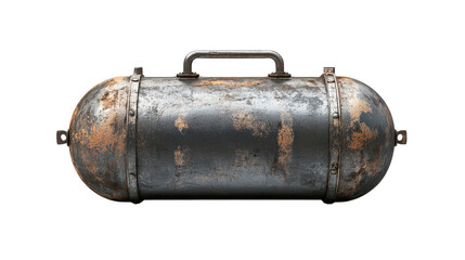 Gas tank with visible weld marks and metal texture Transparent background, PNG