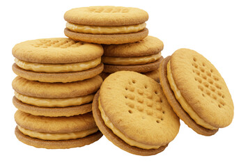 Isolated Stack of Peanut Butter Sandwich Cookies