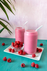 Fresh Raspberry Smoothie — Healthy Drink Packed with Antioxidants and Vitamins
