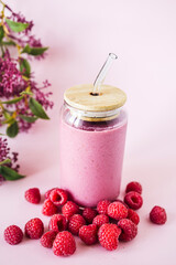 Fresh Raspberry Smoothie — Healthy Drink Packed with Antioxidants and Vitamins