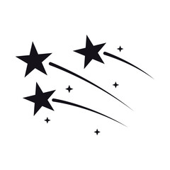 Shooting stars flat vector icon