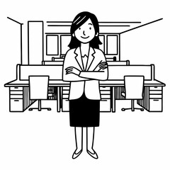 Smiling asian businesswoman at office