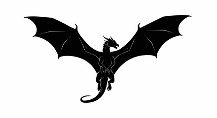 Flying Dragon Silhouette Vector – Fantasy Creature Art