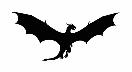 Flying Dragon Silhouette Vector – Fantasy Creature Art