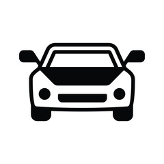A customizable glyph icon of personal sedan car