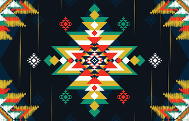Aztec geometric print. Seamless pattern in tribal. American patterns. Abstract background with ethnic Aztec ornament. Design for wallpaper, Fabric, rug, clothing, scarf. Navajo motifs. Decorative.
