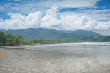 beautiful beach in the Marino Ballena National Park in Costa Rica