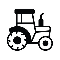 A modern glyph icon of farming tractor vehicle