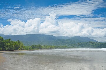 beautiful beach in the Marino Ballena National Park in Costa Rica