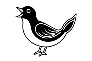 Singing Bird silhouette vector illustration