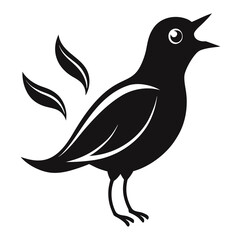 Singing Bird silhouette vector illustration