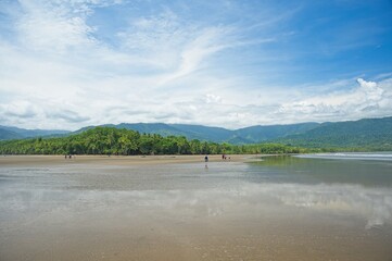 beautiful beach in the Marino Ballena National Park in Costa Rica