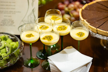 Passion Fruit Mousse Served in Elegant Dessert Glasses